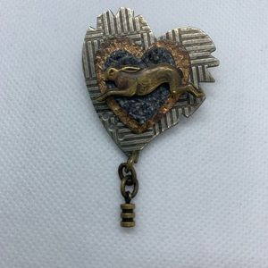 Cute running bunny pendant. Hand-made, smoke-free home